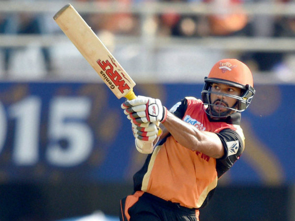 Shikhar plays a shot against RR Shikhar plays a shot against RR
