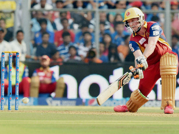 De Villiers plays a shot during his 133 not out against MI De Villiers plays a shot during his 133 not out against MI
