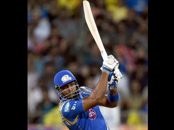 Pollard plays a shot against CSK Pollard plays a shot against CSK