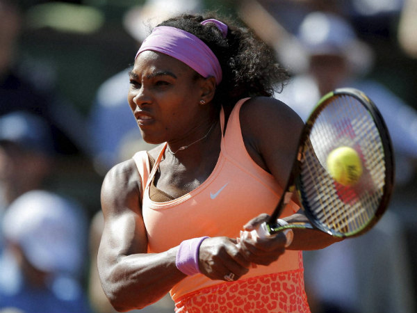 Serena in action during the semi-final Serena in action during the semi-final