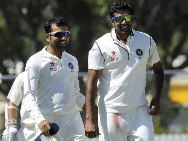 5 wickets for Ashwin (right) 5 wickets for Ashwin (right)