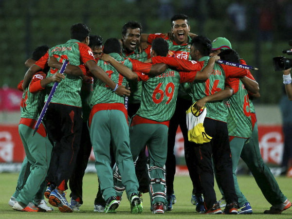 Bangladesh players celebrating after their series win in 2nd ODI Bangladesh players celebrating after their series win in 2nd ODI