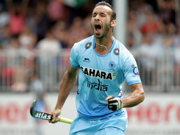India's Ramandeep Singh celebrates scoring against Pakistan during the Hockey World League Semi-final on Friday, June 26. India's Ramandeep Singh celebrates scoring against Pakistan during the Hockey World League Semi-final on Friday, June 26.