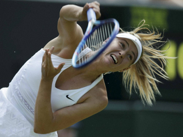 Maria Sharapova of Russia serves to Richel Hogenkamp of the Netherlands Maria Sharapova of Russia serves to Richel Hogenkamp of the Netherlands