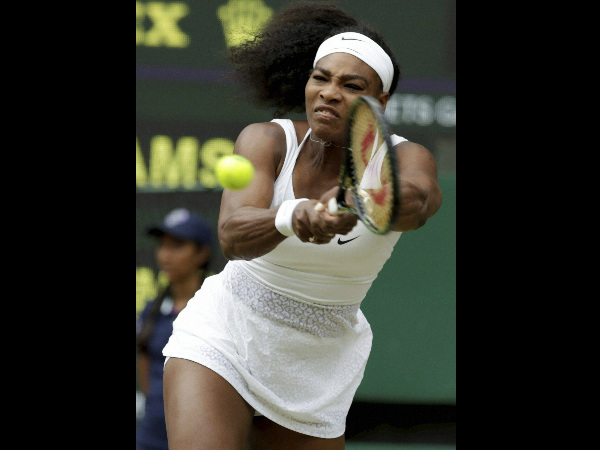 Serena plays a shot against sister Venus Serena plays a shot against sister Venus