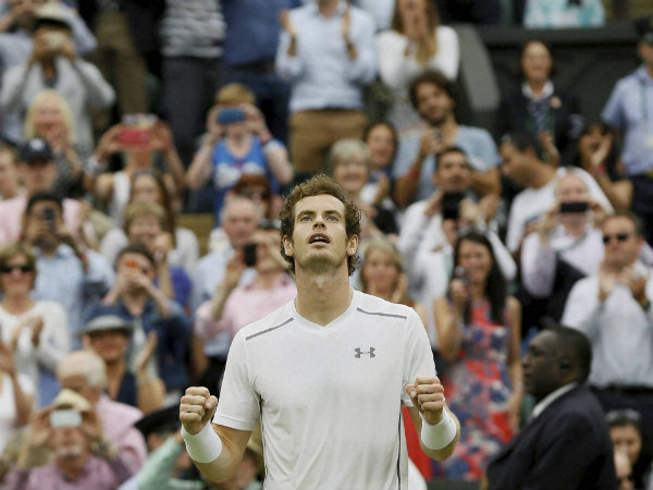 Andy Murray of Britain gestures after defeating Vasek Pospisil of Canada Andy Murray of Britain gestures after defeating Vasek Pospisil of Canada