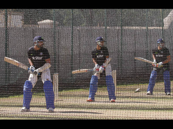 From left: Murali Vijay, Ajinkya Rahane and Robin Uthappa practice in Harare From left: Murali Vijay, Ajinkya Rahane and Robin Uthappa practice in Harare