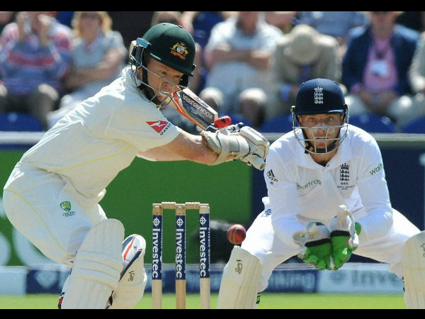 Chris Rogers, left, watched by Jos Buttler as he plays a shot during day two of the first Ashes Test Chris Rogers, left, watched by Jos Buttler as he plays a shot during day two of the first Ashes Test
