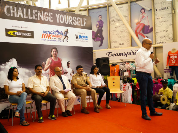 Nagaraj Adiga, Race Director, interacting with the media at the announcement of the first edition of the Bengaluru 10k Challenge, on Thursday (July 9). Also seen are (sitting from left to right) TimTim Sharma, N Chandrashaker Rai, Secretary of KAAA, Akhilesh Prasad, CEO of Reliance Trends, RI Kasim, ACP (Traffic), Reeth Abraham Nagaraj Adiga, Race Director, interacting with the media at the announcement of the first edition of the Bengaluru 10k Challenge, on Thursday (July 9). Also seen are (sitting from left to right) TimTim Sharma, N Chandrashaker Rai, Secretary of KAAA, Akhilesh Prasad, CEO of Reliance Trends, RI Kasim, ACP (Traffic), Reeth Abraham