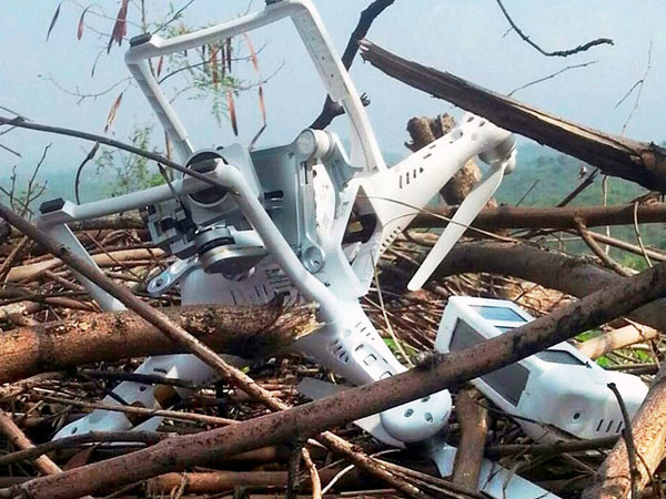 The drone which Pakistan has claimed to have shot down along the Line of Control (LoC) in Pakistan The drone which Pakistan has claimed to have shot down along the Line of Control (LoC) in Pakistan