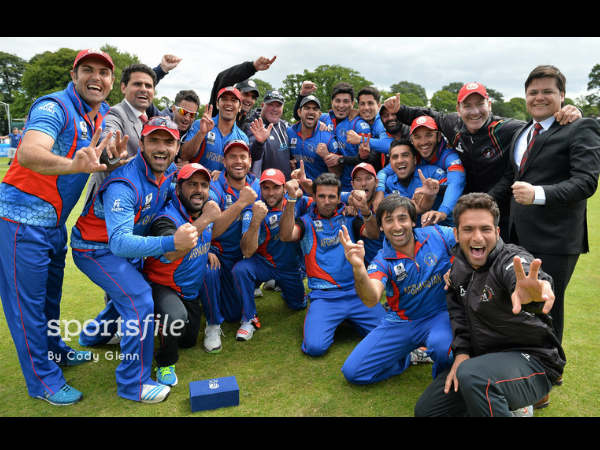 Afghanistan players after the victory. Photo: Omani players celebrate after the win. Photo: ©ICC/Sportsfile Afghanistan players after the victory. Photo: Omani players celebrate after the win. Photo: ©ICC/Sportsfile