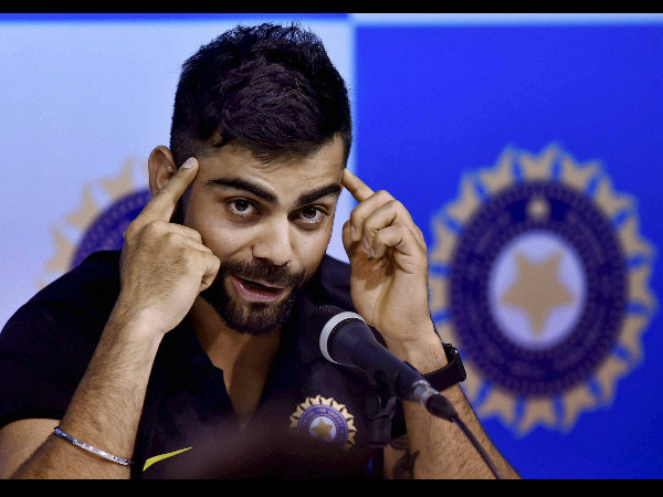 Virat Kohli gestures as he addresses the media persons during the pre-departure press conference at MAC Stadium in Chennai on Sunday Virat Kohli gestures as he addresses the media persons during the pre-departure press conference at MAC Stadium in Chennai on Sunday