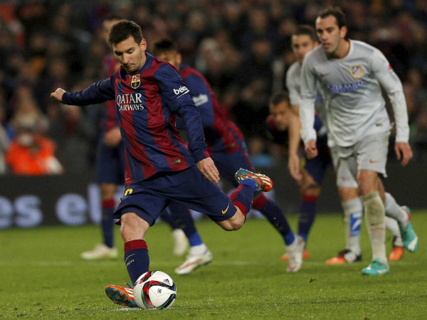 File photo of Lionel Messi (left) during Barcelona's Copa del Rey match against Atletico Madrid in January this year File photo of Lionel Messi (left) during Barcelona's Copa del Rey match against Atletico Madrid in January this year