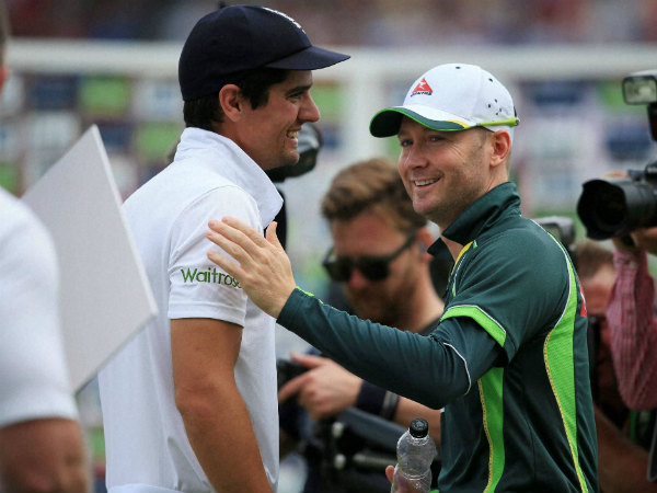 Clarke (right) and Alastair Cook after the match Clarke (right) and Alastair Cook after the match