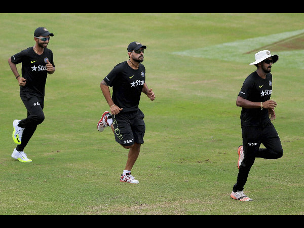 From left: Ajinkya Rahane, Murali Vijay and KL Rahul during training From left: Ajinkya Rahane, Murali Vijay and KL Rahul during training