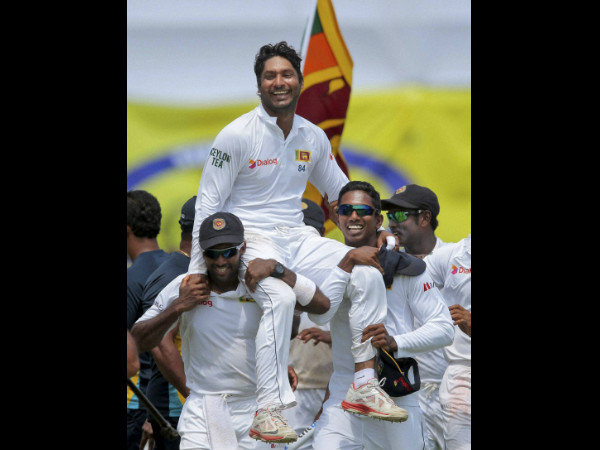 Sangakkara is carried by his team-mates after winning the Galle Test Sangakkara is carried by his team-mates after winning the Galle Test