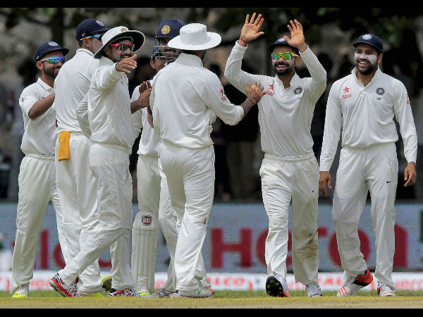File photo: Indian players celebrating a wicket in a Test File photo: Indian players celebrating a wicket in a Test