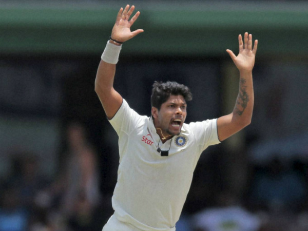Umesh Yadav appeals successfully for Dimuth Karunaratne's wicket Umesh Yadav appeals successfully for Dimuth Karunaratne's wicket