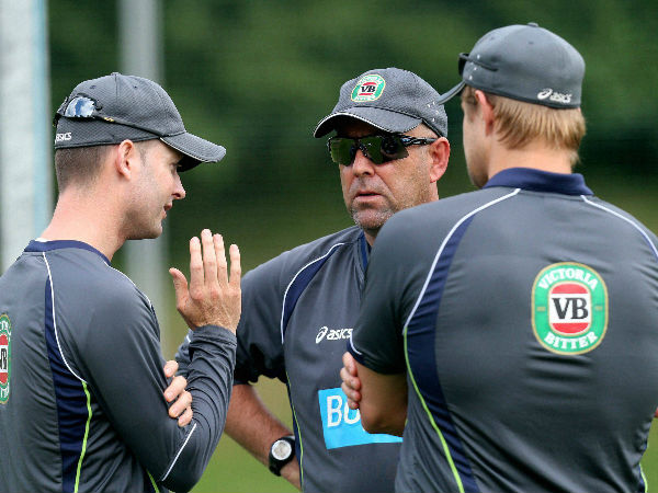 File photo: Lehmann (centre) with Michael Clarke (left) and Shane Watson File photo: Lehmann (centre) with Michael Clarke (left) and Shane Watson