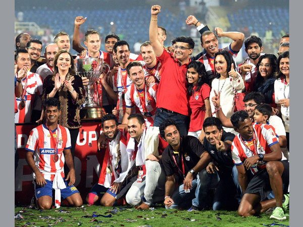 File photo: Atletico de Kolkata's players and officials celebrate after winning ISL 2014 title File photo: Atletico de Kolkata's players and officials celebrate after winning ISL 2014 title