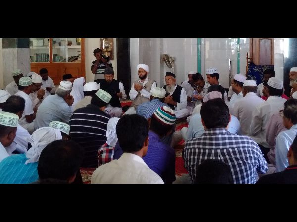A view of the mosque with Jamaat representatives offering prayers A view of the mosque with Jamaat representatives offering prayers