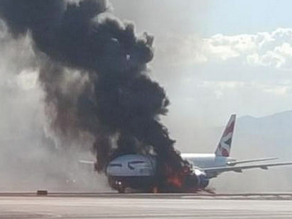 British Airways plane catches fire British Airways plane catches fire