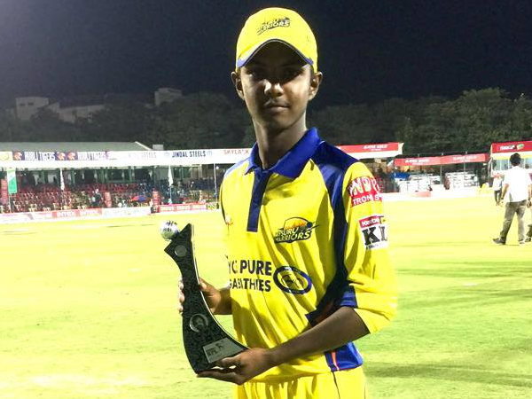 Nikin Jose poses with his Man-of-the-match trophy last night (September 17) Nikin Jose poses with his Man-of-the-match trophy last night (September 17)