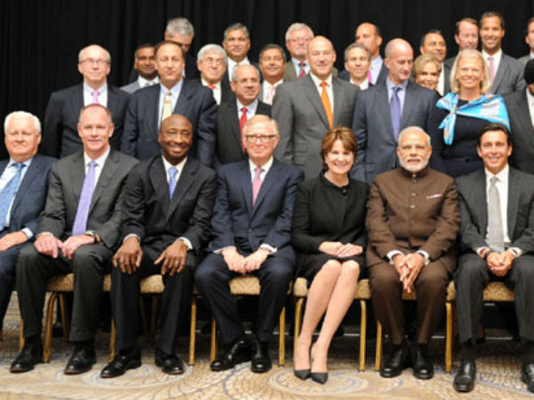PM Modi in a group photograph in New York