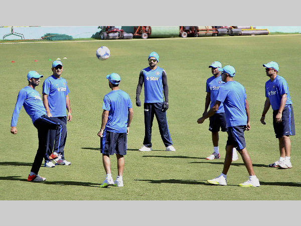 A bit of football before cricket for Indian players A bit of football before cricket for Indian players