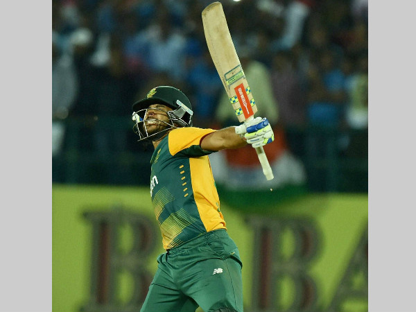 JP Duminy celebrates after winning the first T20I JP Duminy celebrates after winning the first T20I