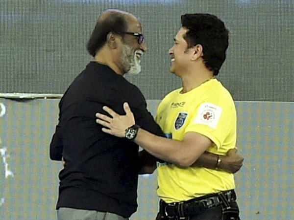 Sachin Tendulkar (right) with actor Rajinikanth during the opening ceremony of ISL2015 in Chennai on Saturday (October 3) Sachin Tendulkar (right) with actor Rajinikanth during the opening ceremony of ISL2015 in Chennai on Saturday (October 3)