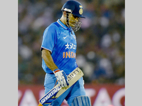 MS Dhoni walks back to the pavilion after scoring just 5 MS Dhoni walks back to the pavilion after scoring just 5