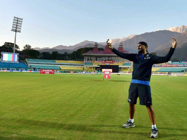 File photo: Harbhajan Singh at HPCA Stadium in Dharamsala recently File photo: Harbhajan Singh at HPCA Stadium in Dharamsala recently