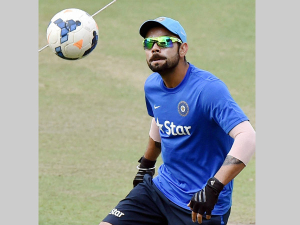 Virat Kohli plays football Virat Kohli plays football
