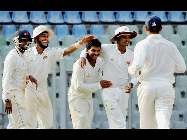 Mumbai players celebrate the dismissal of Punjab captain Yuvraj Singh (not in picture) Mumbai players celebrate the dismissal of Punjab captain Yuvraj Singh (not in picture)