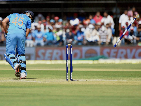 Rohit Sharma is bowled by Kagiso Rabada (not in picture) Rohit Sharma is bowled by Kagiso Rabada (not in picture)