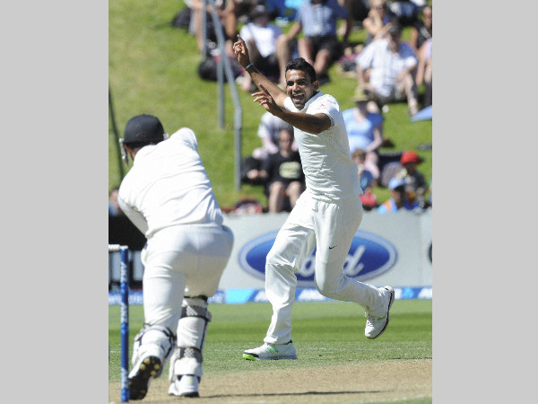 Zaheer celebrates a New Zealand wicket in his last Test, in February 2014 in Wellington Zaheer celebrates a New Zealand wicket in his last Test, in February 2014 in Wellington