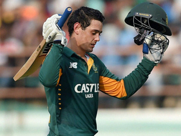 Quinton de Kock celebrates his century Quinton de Kock celebrates his century