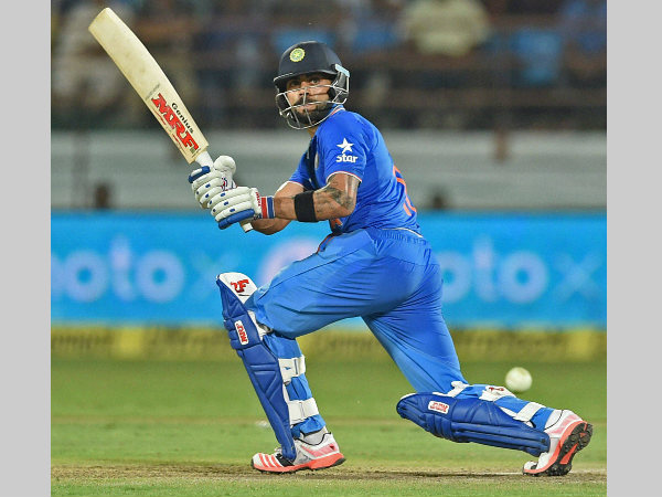 Kohli plays a shot Kohli plays a shot