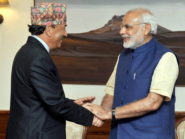 Prime Minister Narendra Modi with Nepal's Deputy Prime Minister and Foreign Minister Kamal Thapa during a meeting in New Delhi. Prime Minister Narendra Modi with Nepal's Deputy Prime Minister and Foreign Minister Kamal Thapa during a meeting in New Delhi.