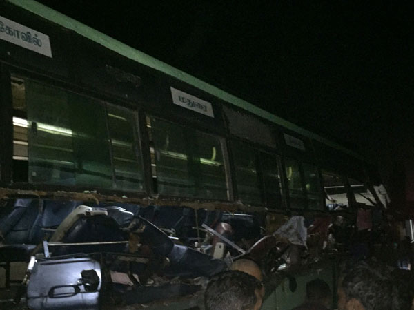 TN: 10 killed after bus rams into lorry TN: 10 killed after bus rams into lorry