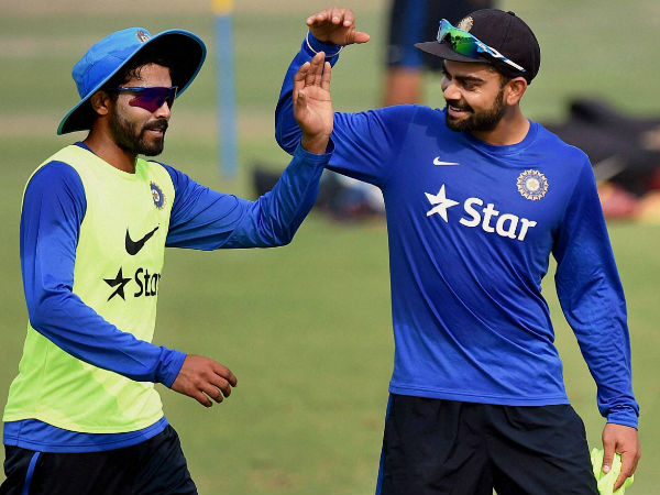 Kohli (right) with Jadeja Kohli (right) with Jadeja