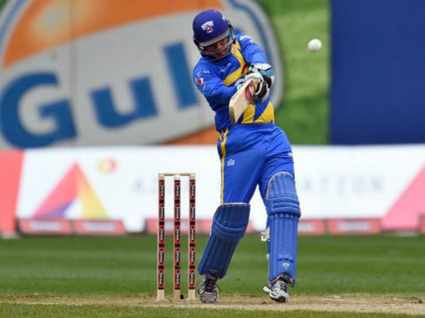 Virender Sehwag smashes one to the boundary Virender Sehwag smashes one to the boundary
