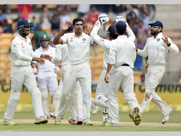 Ashwin, with teammates, celebrates the wicket of Stiaan Van Zyl Ashwin, with teammates, celebrates the wicket of Stiaan Van Zyl