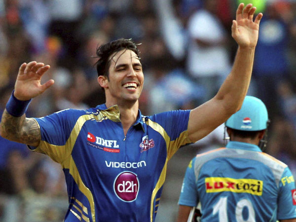 Mitchell Johnson celebrates taking a wicket for Mumbai Indians in IPL Mitchell Johnson celebrates taking a wicket for Mumbai Indians in IPL