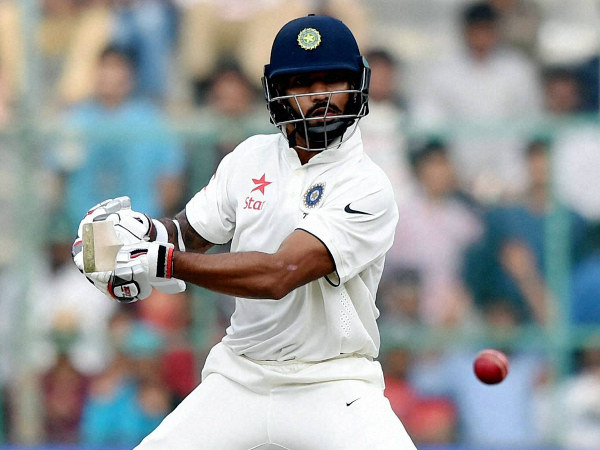 Shikhar Dhawan plays a shot in 2nd Test in Bengaluru Shikhar Dhawan plays a shot in 2nd Test in Bengaluru