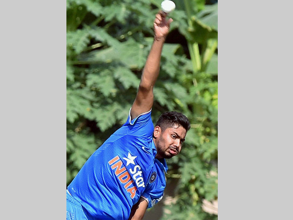 Avesh Khan in action during U-19 One Day match aganist Bangladesh in Kolkata on Friday. Avesh Khan in action during U-19 One Day match aganist Bangladesh in Kolkata on Friday.