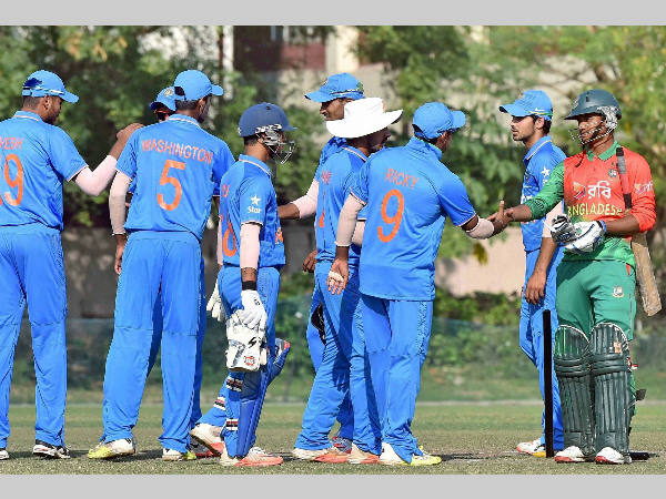 File photo: India U-19 players celebrate win over Bangladesh in Tri-series opener in Kolkata on Friday (November 20) File photo: India U-19 players celebrate win over Bangladesh in Tri-series opener in Kolkata on Friday (November 20)