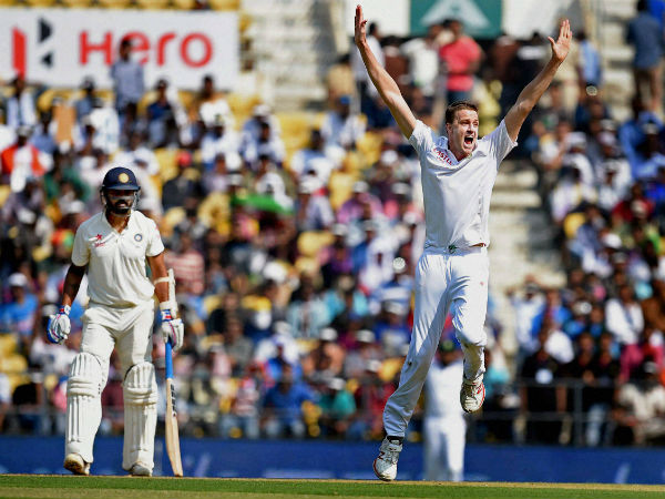 Morkel (right) celebrates the wicket of Vijay (left) Morkel (right) celebrates the wicket of Vijay (left)
