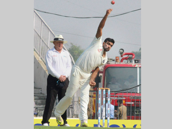 Ashwin bowls during the 2nd day in Nagpur Ashwin bowls during the 2nd day in Nagpur